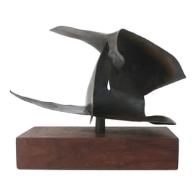 Abstract Bronzed Copper Sculpture, Circa 1960s