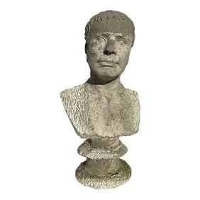 Antique Plaster Male Bust Sculpture