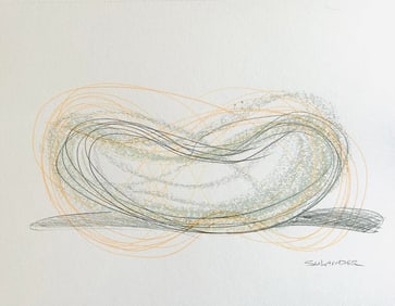 Le Bol Original Drawing by Erik Sulander, on Paper, Signed, Unframed.