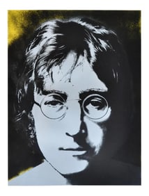Limited Edition Signed Silkscreen Print John Lennon Portrait by Yoko Ono, 1990