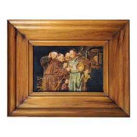 Early 19th Century Merry Monks/Friars Signed Antique Fine Art Painting, Framed
