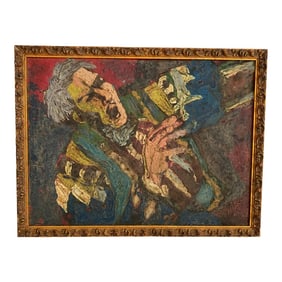 Mid 20th Century Impressionist Original Palette Knife Oil Painting