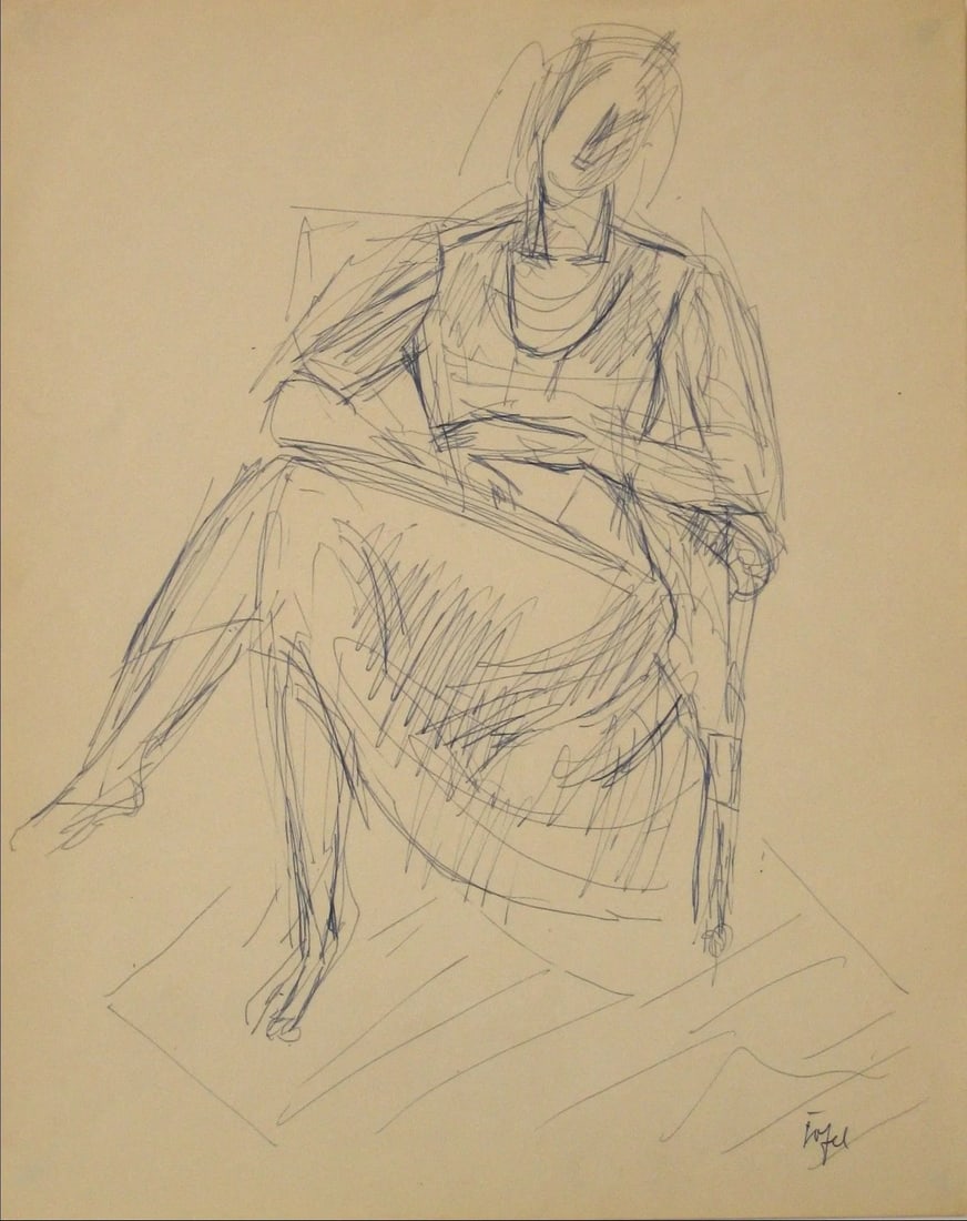 Jennings Tofel Ink on Paper Portrait (1 of 2)