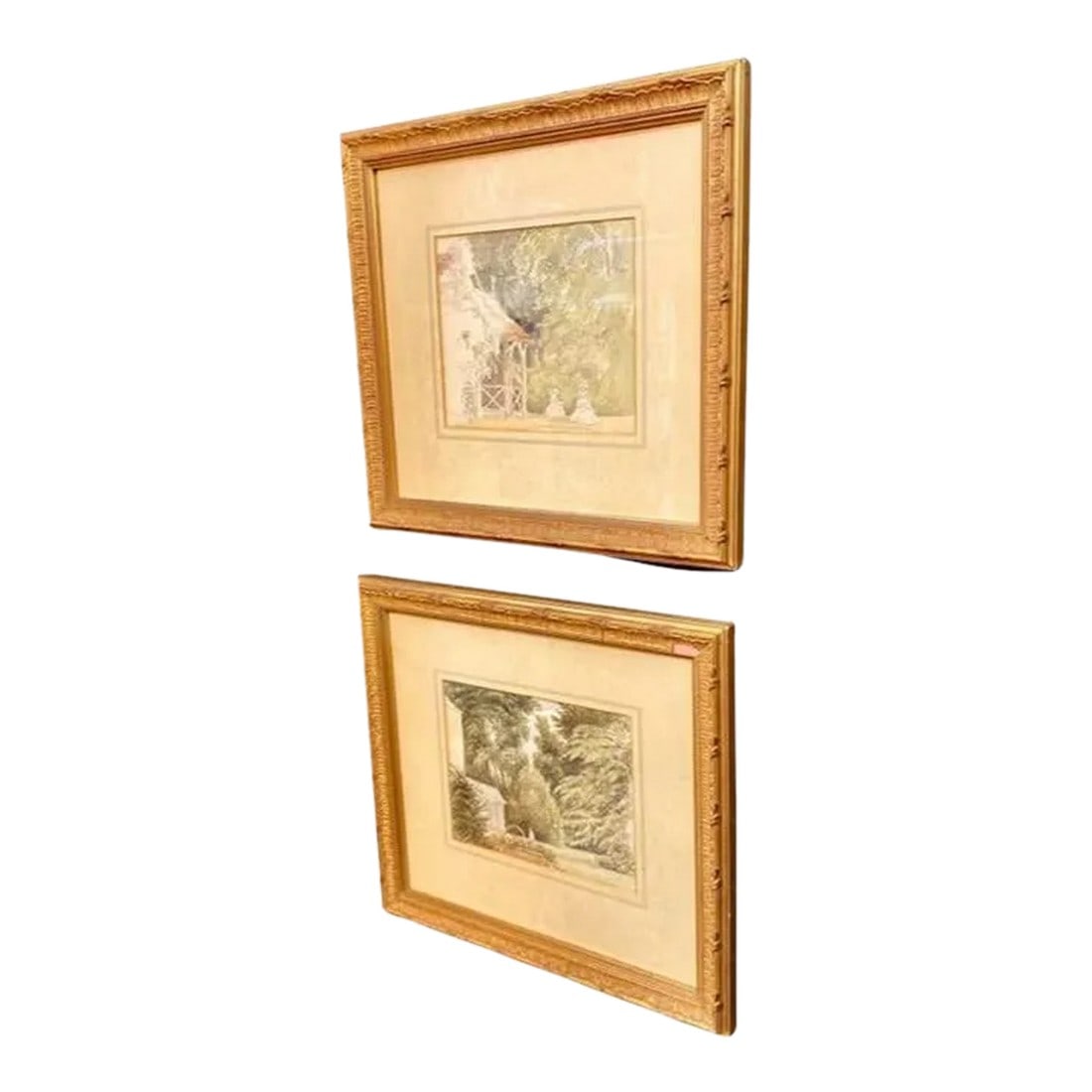 Original Pair of English Watercolor/Sketches C. 1854, 1855, Ellen Dumbleton (1 of 12)