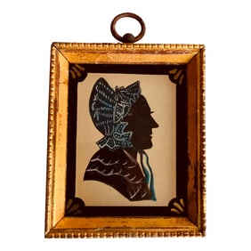 Exquisite 1920s American Folk Art Silhouette Portrait - Distinguished Boston Estate