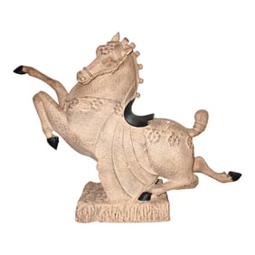 Vintage Italy Style Neo Classical Romanesque Horse Papier Mache Sculpture