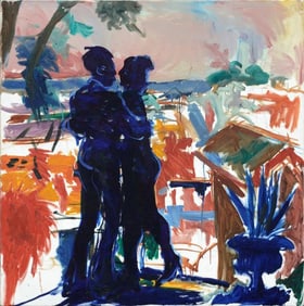 Allie William "Bill" Skelton Silhouette of a Couple at Sunset 1970s-1980s