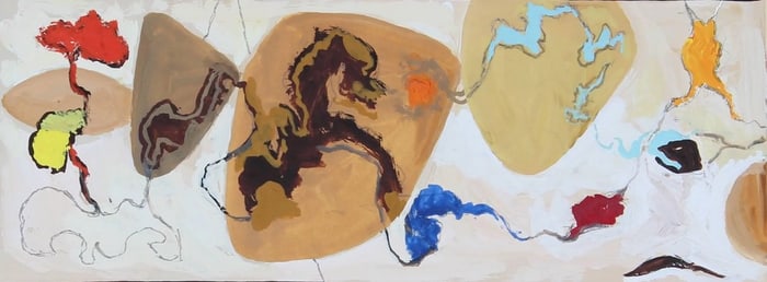 Martin Snipper Mid Century Abstract Study for a Mural, Gouache Painting