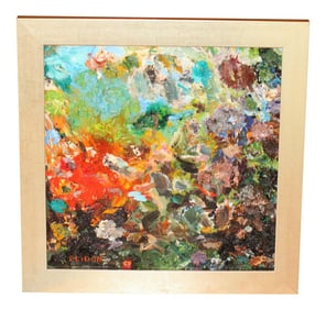 Elidon Hoxha Listed Greek Artist Original Oil on Board Painting Impressionism