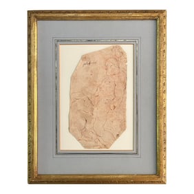 18th Century Sketch of Samson Defeating the Philistines Attributed to Pellegrini, After Michelangelo