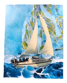 Vintage "They Boldly Sailed the Atlantic" Photography Reimagined to a Collage