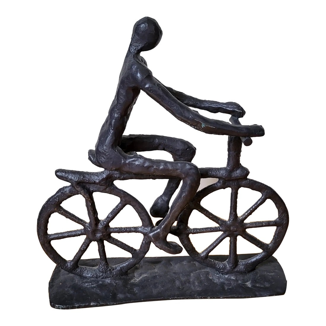 1980s Metal Brutalist Sculpture of Endurance: Heavy metal sculpture that reminds me of Freedom or Endurance. I love the brutalist style and the way each part melts into another. Condition: Alterations: Original Condition Unaltered Imperfections: 