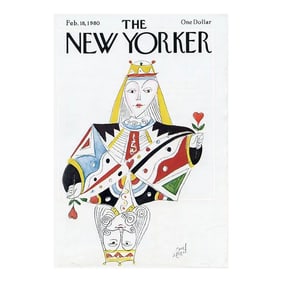 1980 Vintage New Yorker Cover, February 18 (Paul Degen), Original New Yorker Magazine Cover, Romance