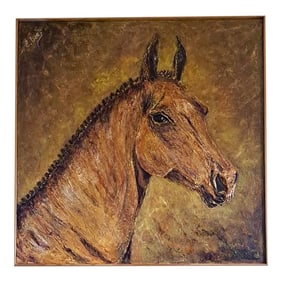 Elena Doronkina Original Horse Head Oil on Canvas Painting