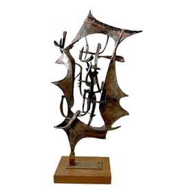 Massive Philip H. Darling New York Abstract Modern Bronze Sculpture 1960s