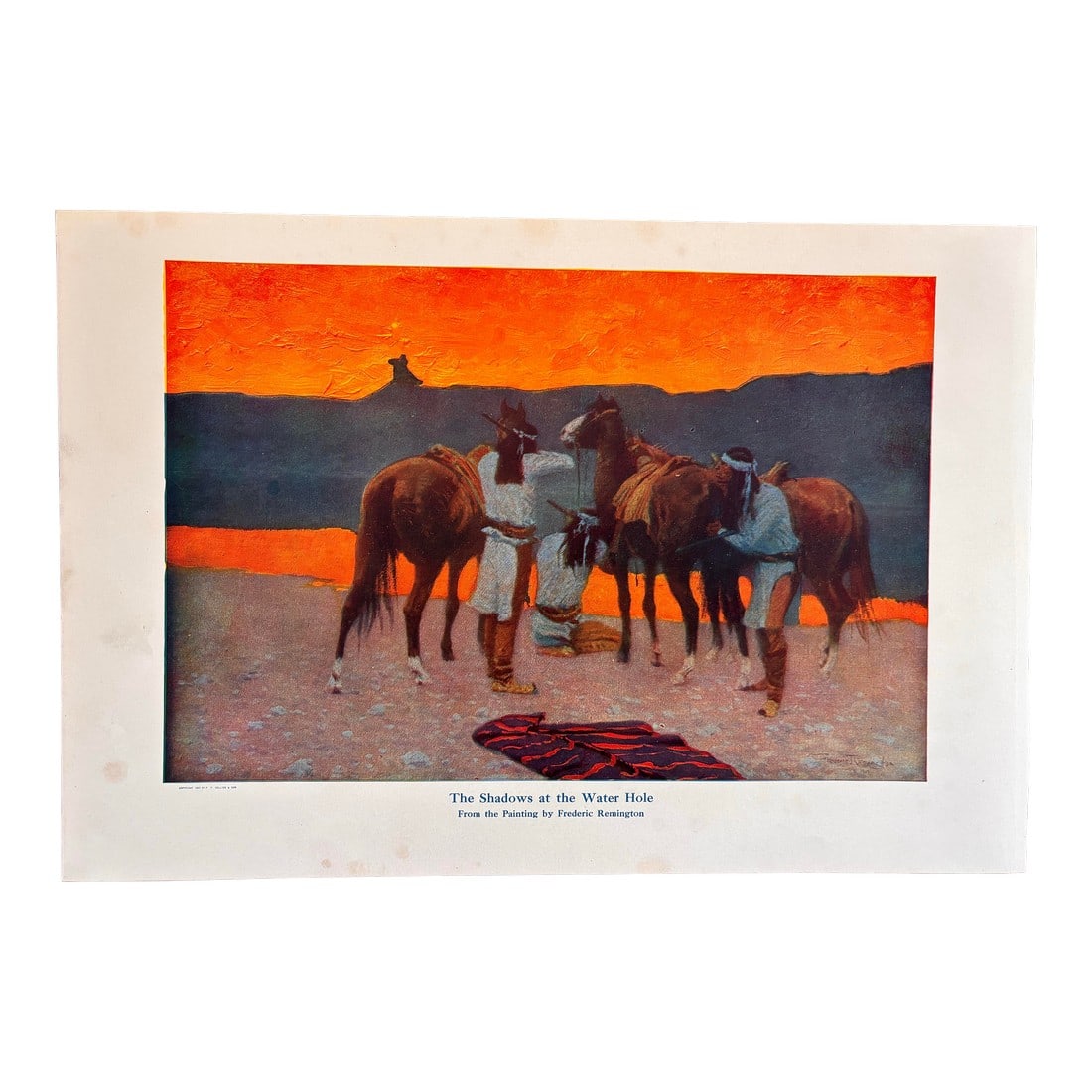The Shadows at the Water Hole From the Painting by Frederic Remington 1908 Chromolithograph (1 of 12)