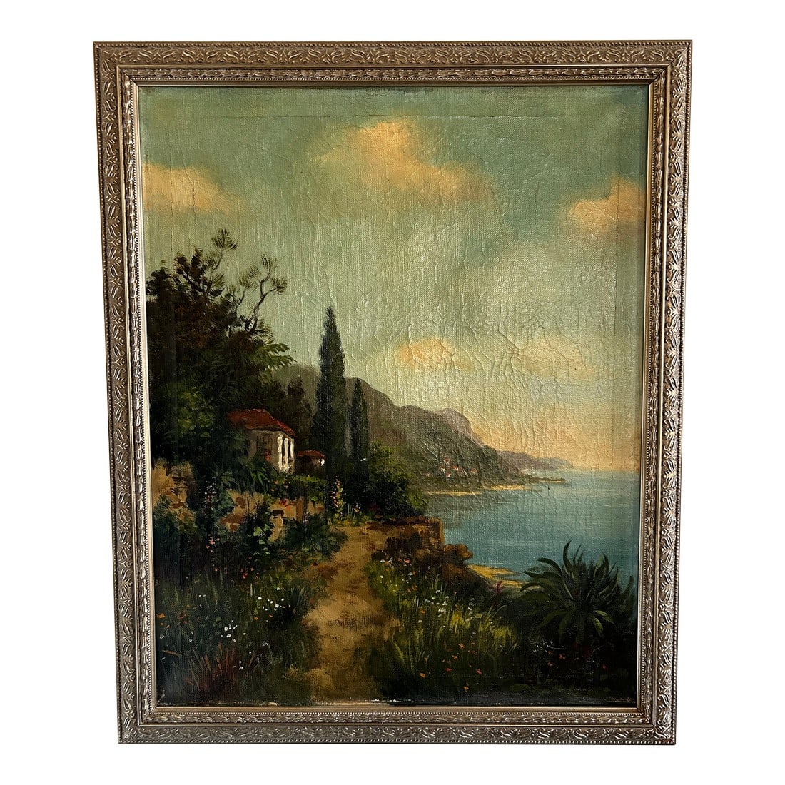 Antique Original Oil Painting on Canvas, Italian/Amalfi Sea (1 of 11)