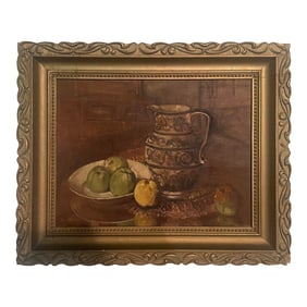 Antique European Oil Painting of Still Life