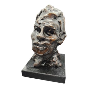 Vintage Bronze Bust, Signed Ah