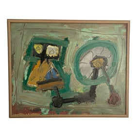 1980s Modernist Painting, Framed