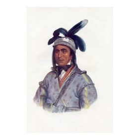 1933, North American Indian Portrait, a Creek Chief, Original Vintage Native American Color Print