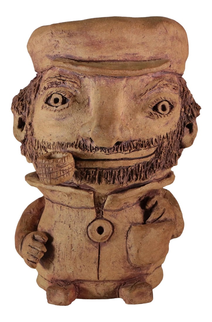 Folk Art Fisherman Studio Pottery Sculpture (1 of 7)