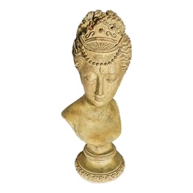 Neoclassical Greek Goddess Bust Sculpture