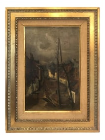 Late 19th Century French Impressionist Painting Oil on Board by Auguste Boulard