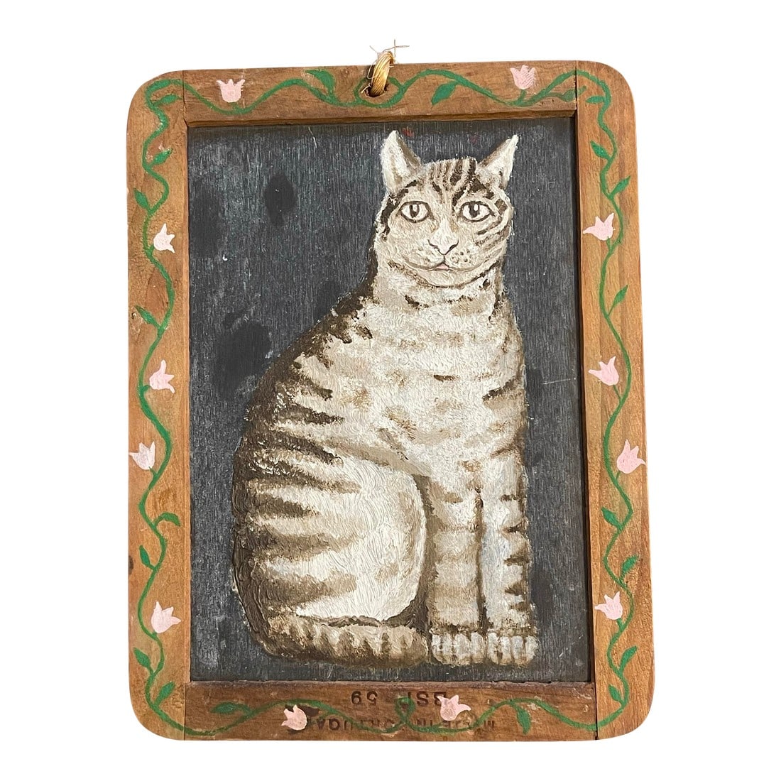 Antique Cat Oil Painting on Slate - Unique! (1 of 5)