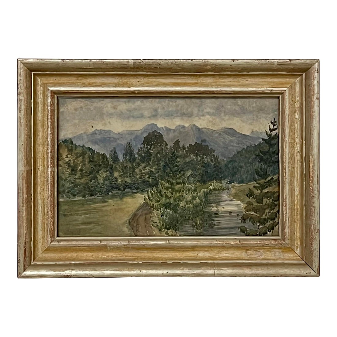 Vintage Original Watercolor Landscape Painting, Custom Framed (1 of 12)