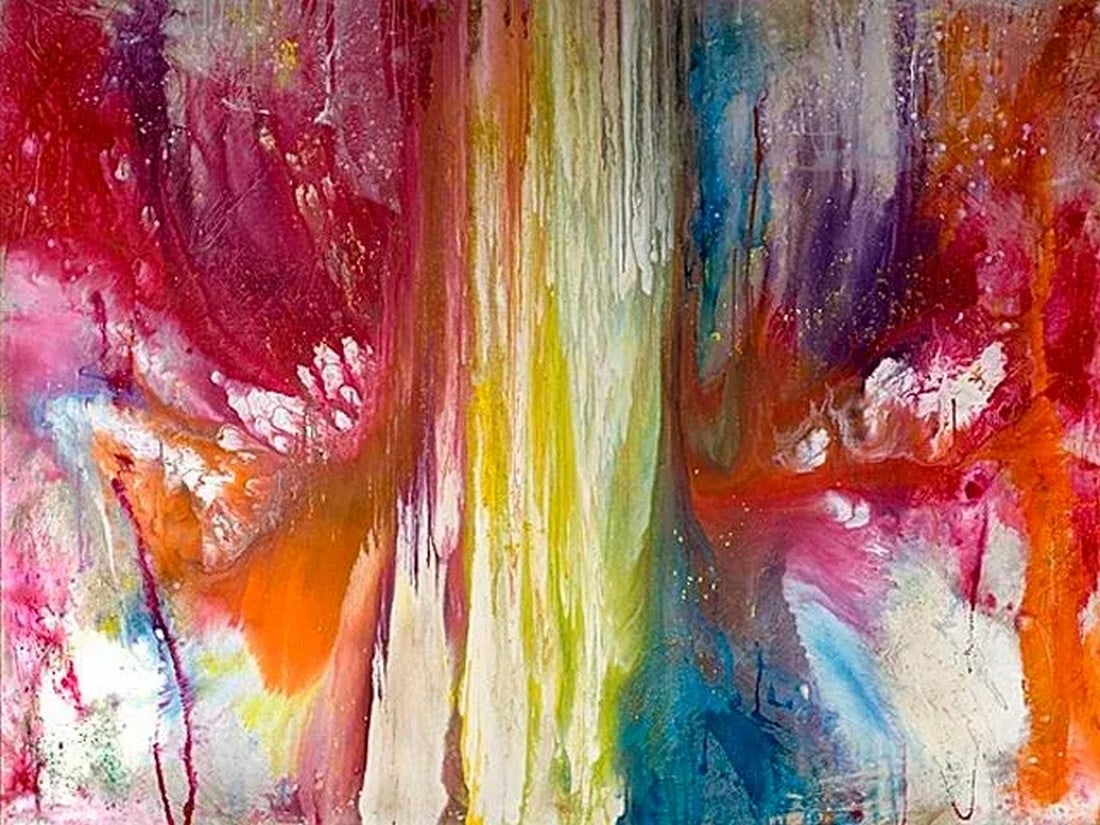 Late 20th Century "Ambika" Abstract Expressionist Oil Painting by Juilen Canuso (1 of 2)