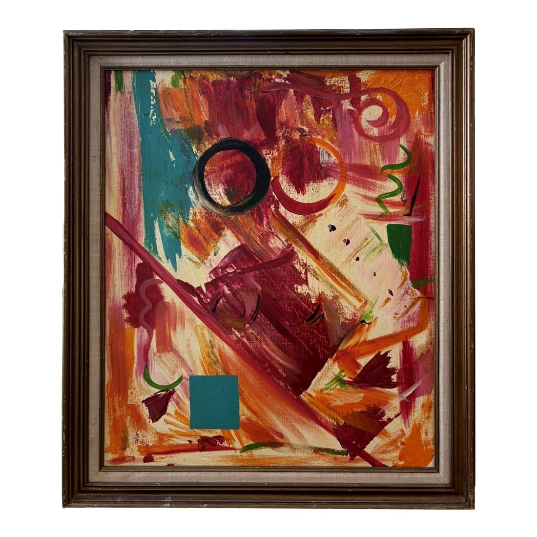 Dick Wray Original Abstract Expressionist Oil Painting 1986: Dick Wray Original Abstract Expressionist Oil Painting 1986 Bold and energetic, this 1986 original painting by noted American artist Dick Wray features his signature blend of gestural brushwork and sa