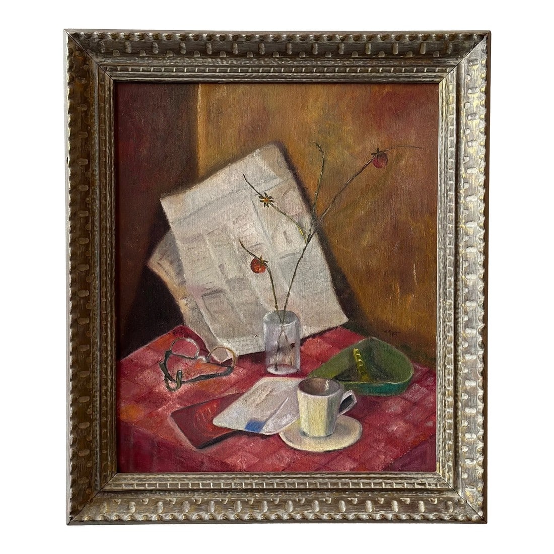 Vintage Framed Tablescape Still-Life on Canvas, Circa 1969 (1 of 16)