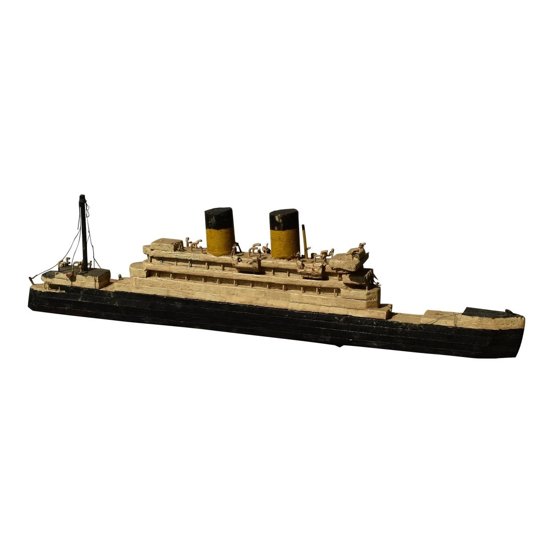 Vintage Folk Art Hand-Painted Wood Ship, Circa 1930s-40s (1 of 18)