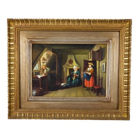 Small Italian Painting in a Dutch Golden Age Style - Original Oil on Hardboard