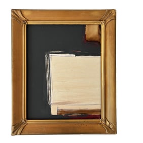 Romantic' Abstract Art in Antique Frame, Transitional Living Room Art by JTS