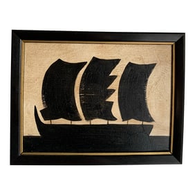 Contemporary Impressionist Style Seascape Painting on Canvas, Framed