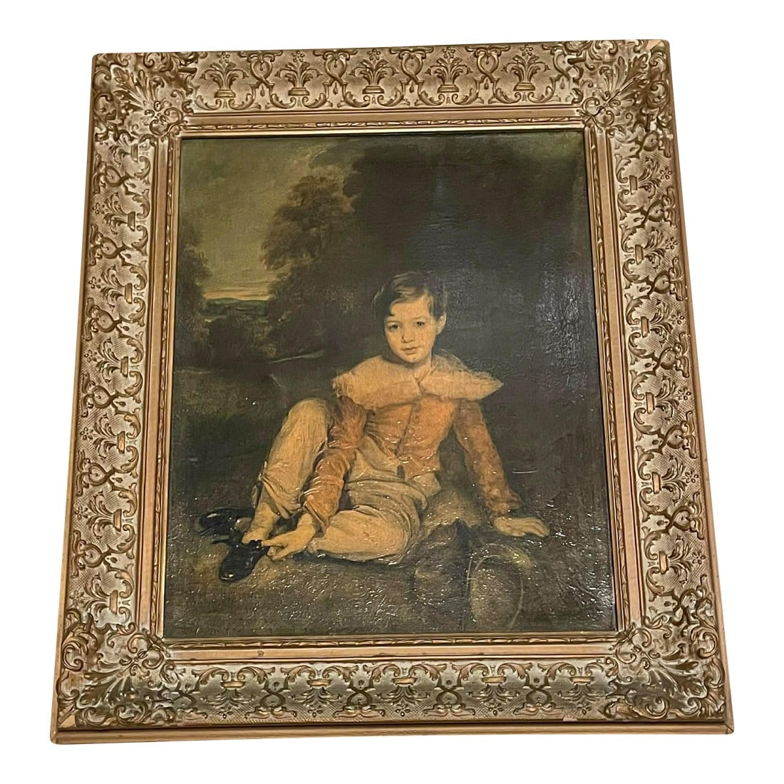 Rare Antique Painting Portrait of Lord Lawrence Seaham Glited Carved Wood Frame (1 of 15)
