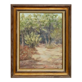 Mid Century California Plein Air Dry Creek Landscape by Hatton