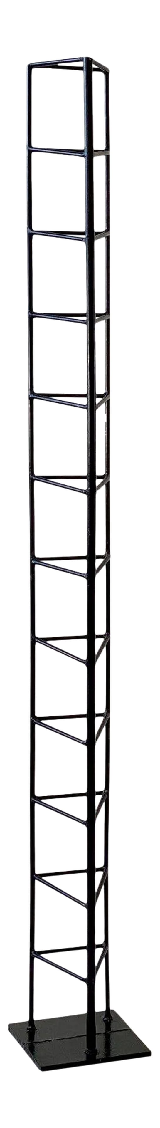 1980s Wrought Iron Geometric Triangulated Totem Sculpture (1 of 10)