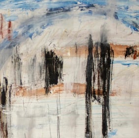 Sempre Contemporary Abstract Expressionist Mixed-Media Painting