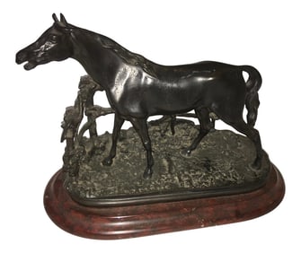 Mid 20th Century Pierre Jules Mene Bronze Horse Sculpture