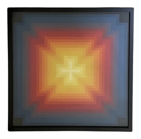 Jurgen Peters Op Art Silkscreen Poster, Framed, C. 1970's