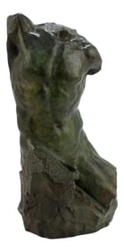 Gary Weisman Nude Male Torso Bronze Sculpture