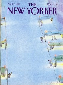 1986 New Yorker Magazine Cover, April 7 (Eugene Mihaesco), Original Vintage Cover, City Life