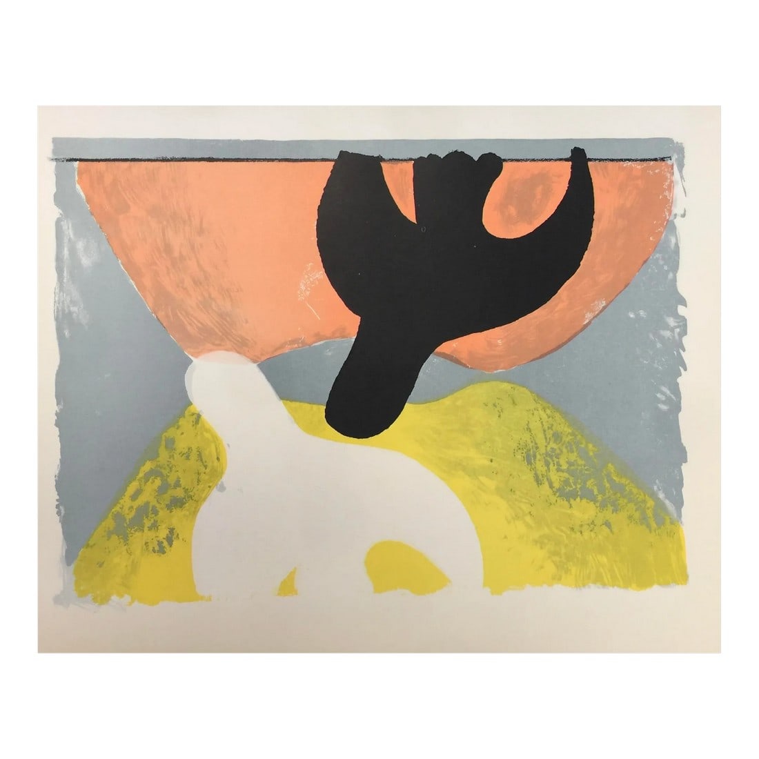 Georges Braque "Resurrection of the Bird". 1959, Fine Print: Fine lithographic print on archival buff paper by Georges Braque from a series printed in 1959 by Abrams NY. Titled "Resurrection of The Bird". Unsigned. Page is 10" x 12.5" Image is 8.75" x 11.5" Nea