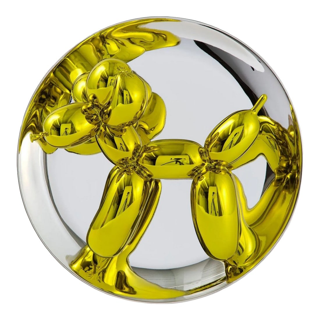 2015 Jeff Koons Balloon Dog Yellow: Jeff Koons Balloon Dog (Yellow), 2015 Stamp signed and numbered on verso Cast porcelain coated with a reflective finish 10.5 x 10.5 x 5 inches Edition 713 of 2300 Condition: Imperfections: No Imperfec