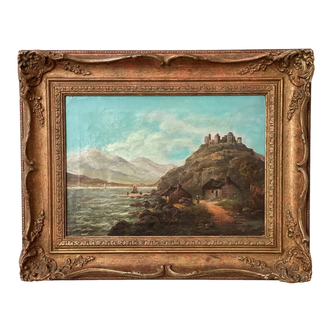 Antique Oil Painting of European Village (1 of 10)