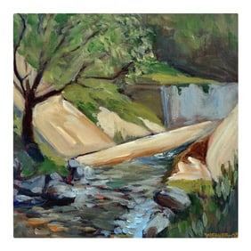 Big Sur Stream Contemporary California Landscape Oil Painting by Weaver