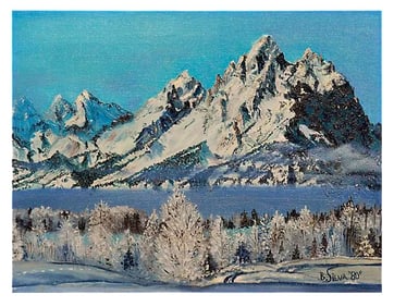 Grand Tetons Winter Mountain Landscape